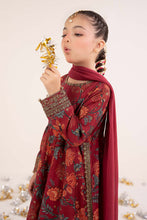Load image into Gallery viewer, Kids Maroon 3 Piece Raw Silk Embroidered Suit