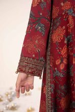 Load image into Gallery viewer, Kids Maroon 3 Piece Raw Silk Embroidered Suit