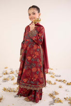 Load image into Gallery viewer, Kids Maroon 3 Piece Raw Silk Embroidered Suit
