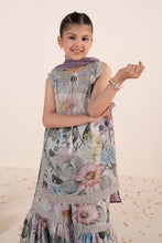Load image into Gallery viewer, Ice Blue 3 Piece Embroidered Paper Cotton Suit for Kids