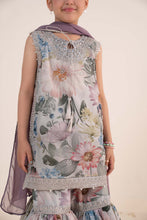 Load image into Gallery viewer, Ice Blue 3 Piece Embroidered Paper Cotton Suit for Kids