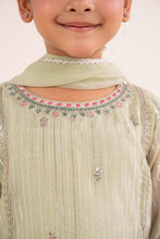 Load image into Gallery viewer, Mint Green 3 Piece Embroidered Yarn Dyed Suit