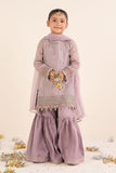 Purple 3 Piece Embroidered Yarn Dyed Suit