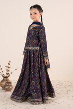 Load image into Gallery viewer, Navy Blue 3 Piece Embroidered Raw Silk Suit for Kids