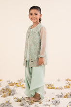 Load image into Gallery viewer, Light Blue 2 Piece Embroidered Organza Suit
