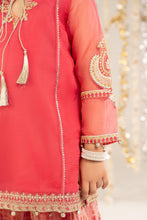 Load image into Gallery viewer, Kids 2 Piece Self Organza Shirt with Gharara - Pink