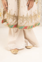Load image into Gallery viewer, Kids 2 Piece Embroidered Poly Organza Frock - White