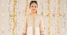 Load image into Gallery viewer, Kids 2 Piece Embroidered Poly Organza Frock - White