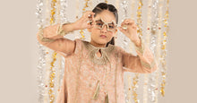 Load image into Gallery viewer, Kids 2 Piece Embroidered Organza Frock Suit - Pink