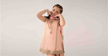 Load image into Gallery viewer, Cotton Satin 3 Piece Embroidered Suit for Girls - Pink