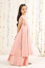 Load image into Gallery viewer, Kids 2 Piece Embroidered Cotton Net Suit - Pink