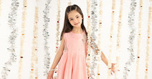 Load image into Gallery viewer, Kids 2 Piece Embroidered Cotton Net Suit - Pink