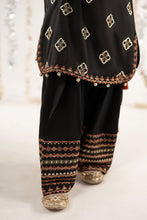 Load image into Gallery viewer, Kids 3 Piece Embroidered Raw Silk Suit - Black