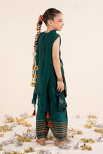 Load image into Gallery viewer, Bottle Green 3 Piece Embroidered Raw Silk Suit
