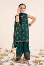 Load image into Gallery viewer, Bottle Green 3 Piece Embroidered Raw Silk Suit