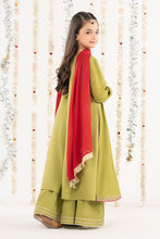 Load image into Gallery viewer, Kids 3 Piece Raw Silk Embroidered Suit - Green