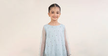 Load image into Gallery viewer, Sky Blue 2 Piece Embroidered Organza Suit