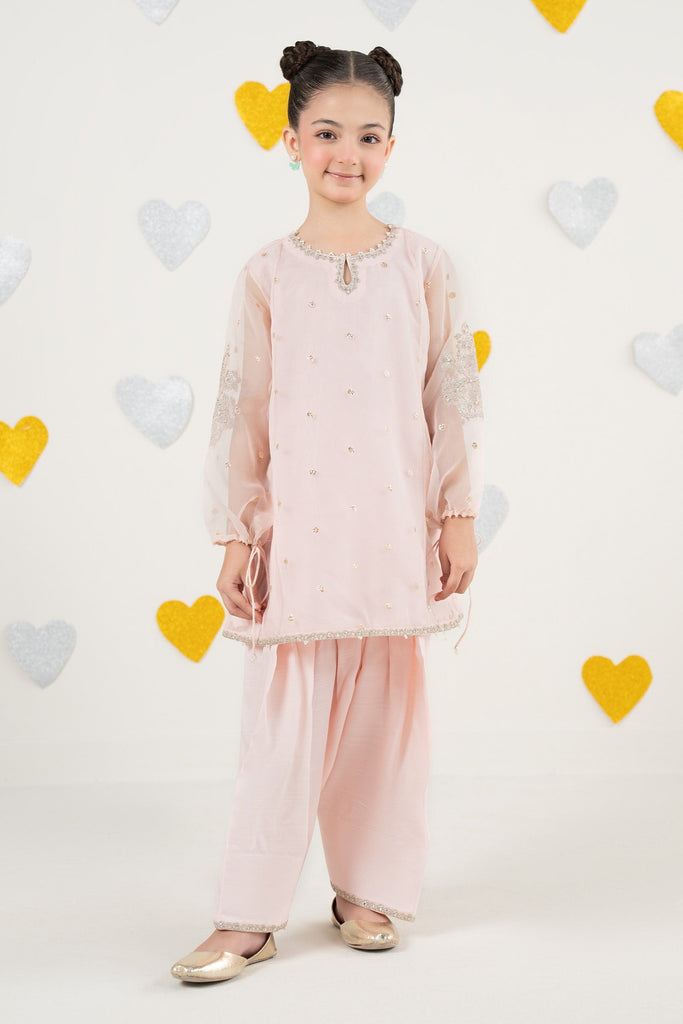 2 Piece Light Pink Organza Suit for Kids