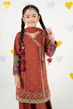 Load image into Gallery viewer, 3 Piece Rust Brown Raw Silk Angrakha for Kids