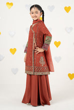 Load image into Gallery viewer, 3 Piece Rust Brown Raw Silk Angrakha for Kids