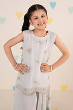 Load image into Gallery viewer, Aqua Blue 2 Piece Embroidered Chiffon Suit