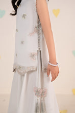 Load image into Gallery viewer, Aqua Blue 2 Piece Embroidered Chiffon Suit