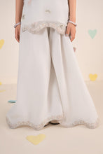 Load image into Gallery viewer, Aqua Blue 2 Piece Embroidered Chiffon Suit