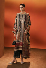 Load image into Gallery viewer, Maria.B 3 Piece Embroidered Satin Silk Suit – Black