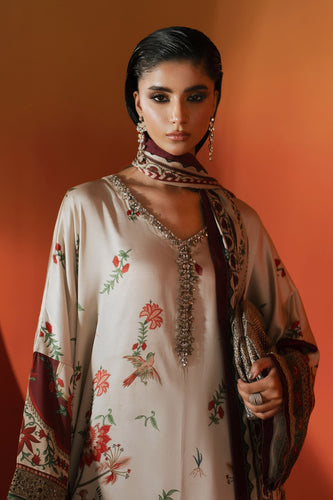 Embellished Satin Silk 3 Piece Suit – Maroon