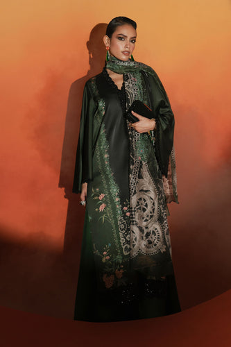 Embroidered Satin Silk 3 Piece Suit – Green