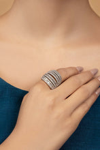 Load image into Gallery viewer, Stackable White Stone Stream - Gold and Silver Ring