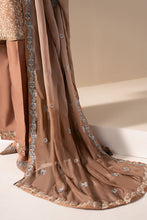 Load image into Gallery viewer, 3 Piece Embroidered Silk Suit for Women – Brown