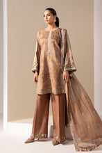 Load image into Gallery viewer, 3 Piece Embroidered Silk Suit for Women – Brown