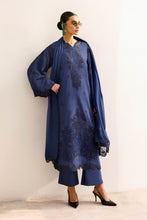 Load image into Gallery viewer, Embroidered Raw Silk 3 Piece Suit for Women – Blue