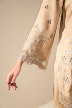 Load image into Gallery viewer, Maria.B Beige Raw Silk Embroidered 3 Piece Suit