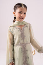 Load image into Gallery viewer, Kids 3 Piece Embroidered Organza Suit - Mint Green