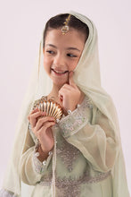 Load image into Gallery viewer, Kids 3 Piece Embroidered Organza Suit - Mint Green