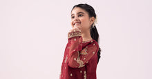 Load image into Gallery viewer, Maroon 3 Piece Embroidered Organza Suit