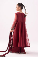 Load image into Gallery viewer, Maroon 3 Piece Embroidered Organza Suit for Girls