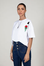 Load image into Gallery viewer, White Embroidered Graphic T-Shirt