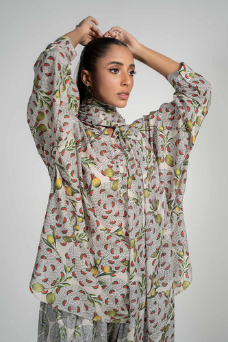 Beige 3 Piece Printed Lawn Suit