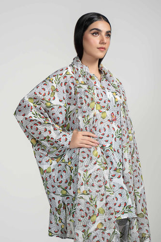 3 Piece Printed Lawn Suit with Baggy Shirt