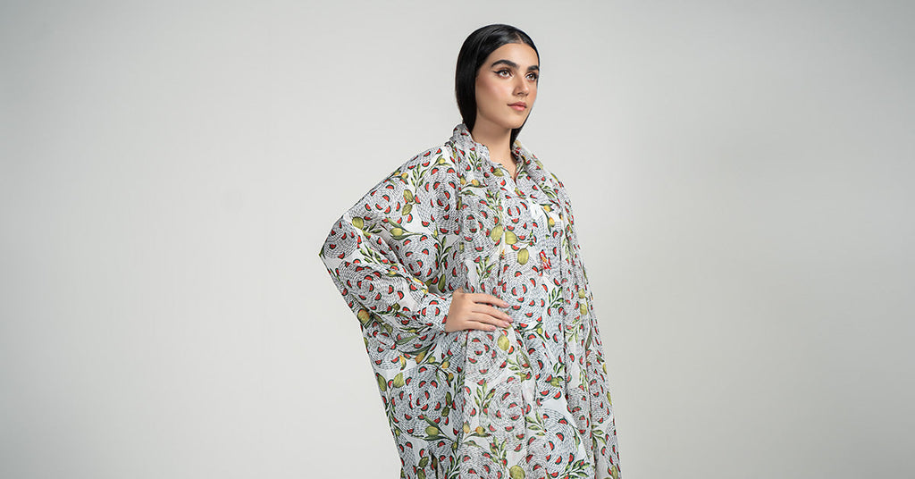 3 Piece Printed Lawn Suit with Baggy Shirt
