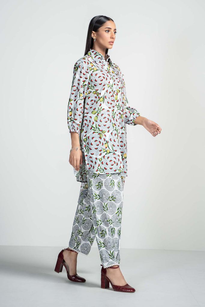 Off White 3 Piece Printed Lawn Suit