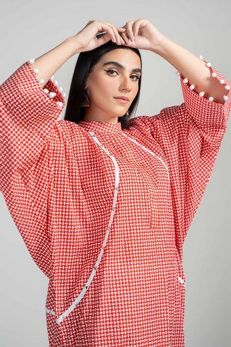 Red 2 Piece Printed Lawn Suit