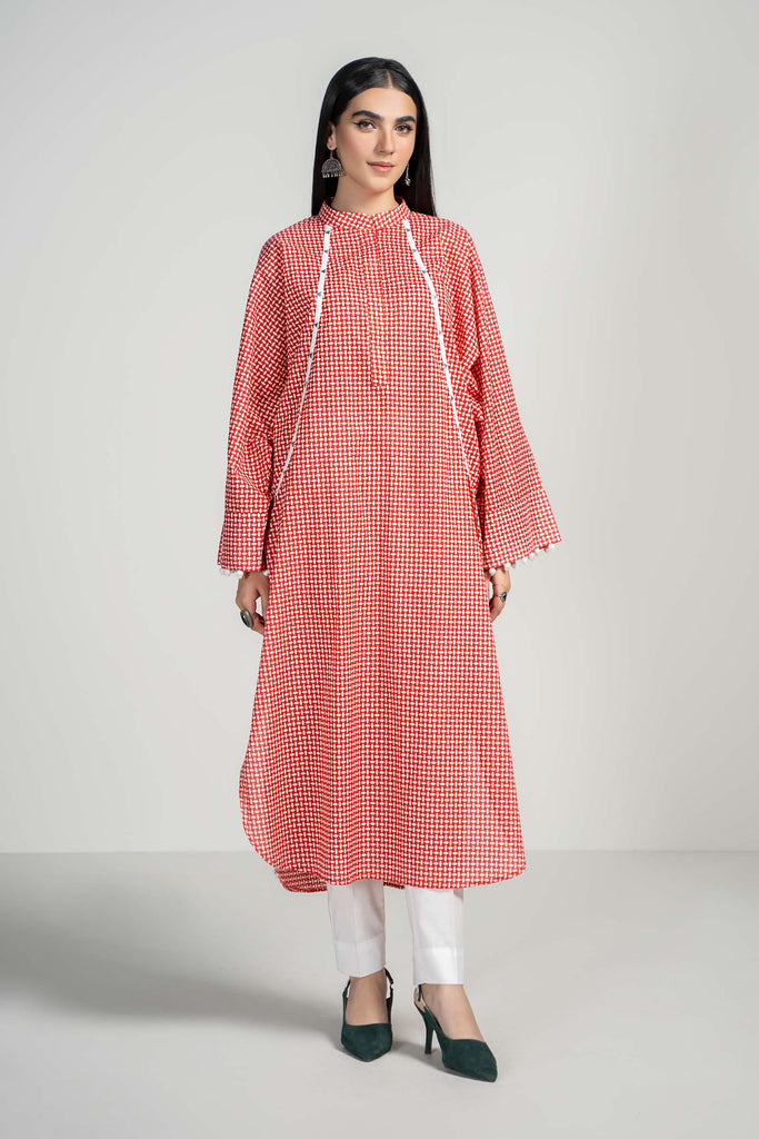 Red 2 Piece Printed Lawn Suit