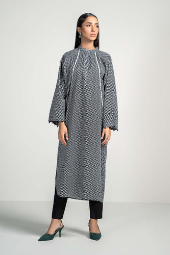 2 Piece Printed Lawn Suit in Black