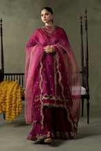Load image into Gallery viewer, Pink Raw Silk Angrakha Suit – 3 Piece for Women