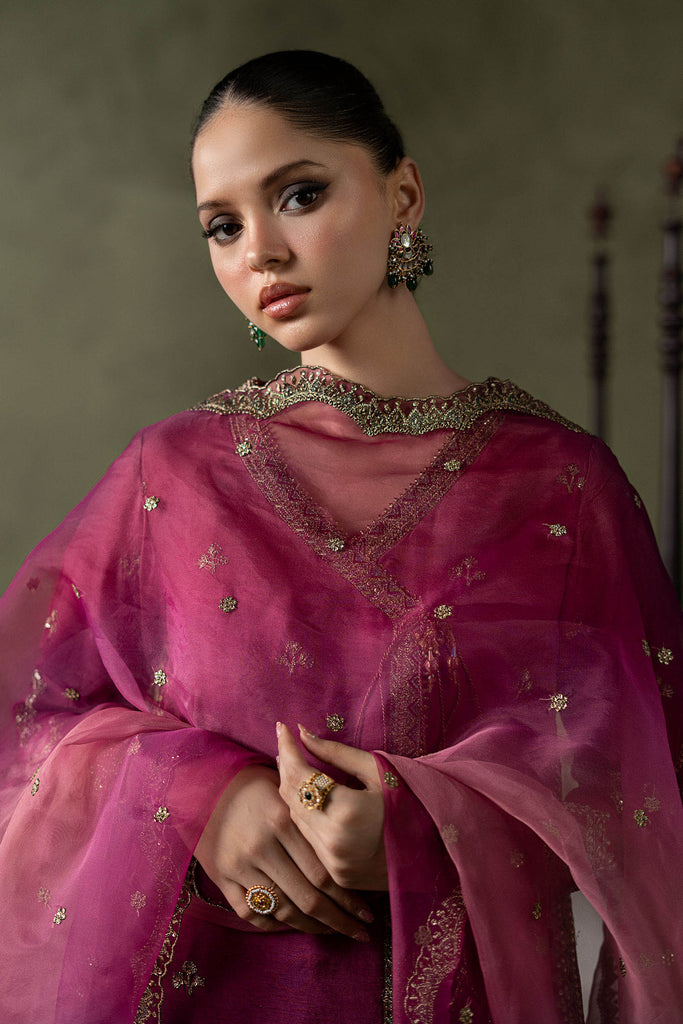 Pink Raw Silk Angrakha Suit – 3 Piece for Women
