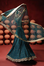 Load image into Gallery viewer, 3 Piece Embroidered Lehenga Suit for Women – Teal